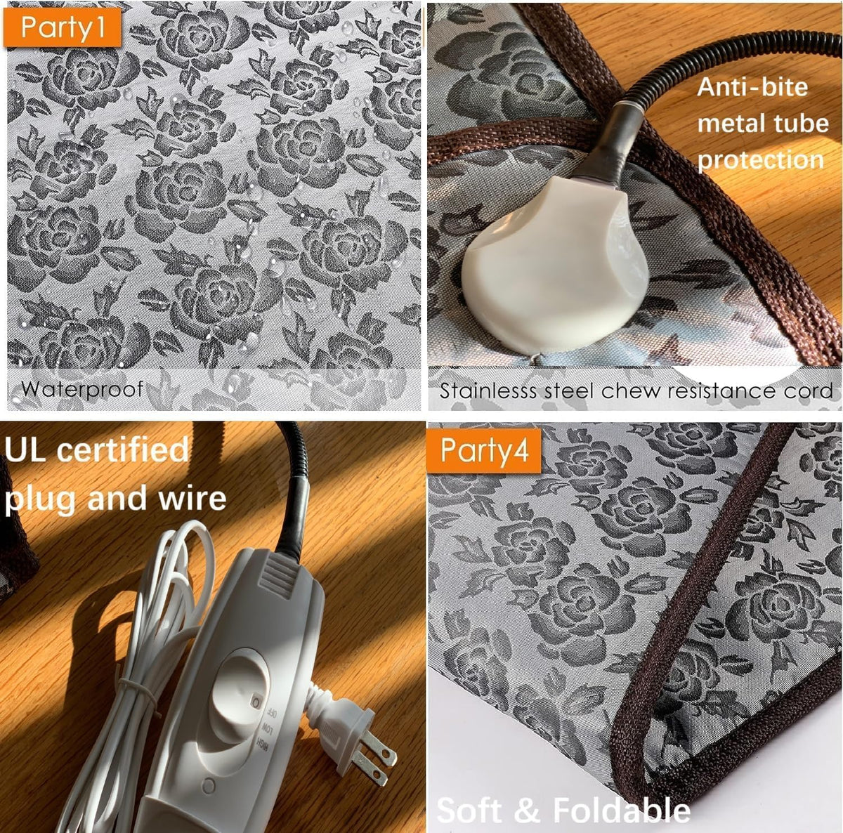 Dog Heating Pad Heated Cat Bed Puppy Whelping Pad New Born Pet