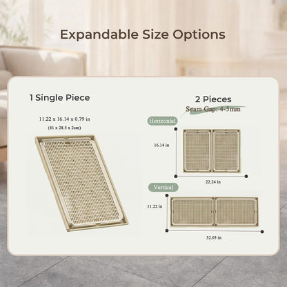 2-Pack Connectable Cat Litter Trapping Mats for Litter Box