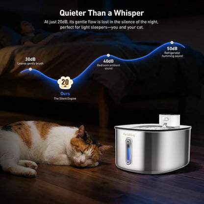 Stainless Steel Cat Water Fountain, 4.2L/142 Oz