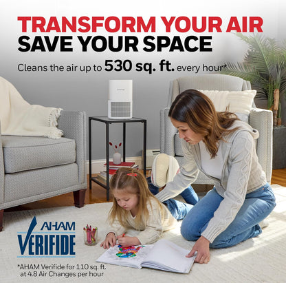 Allergen plus Compact HEPA Small Room Air Purifiers, White
