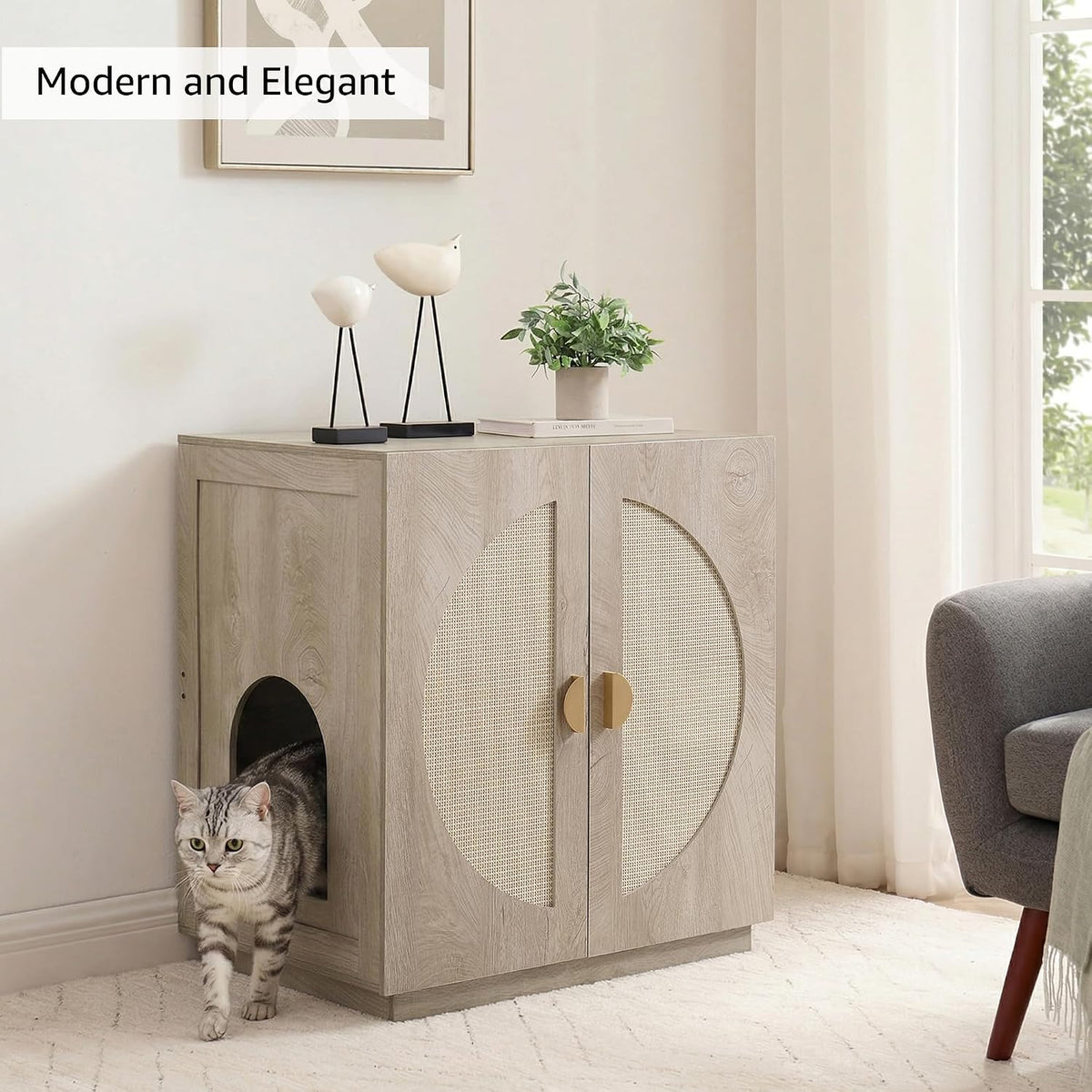 Tall Cat Litter Box Enclosure for Tall or Top Entry Litter Box