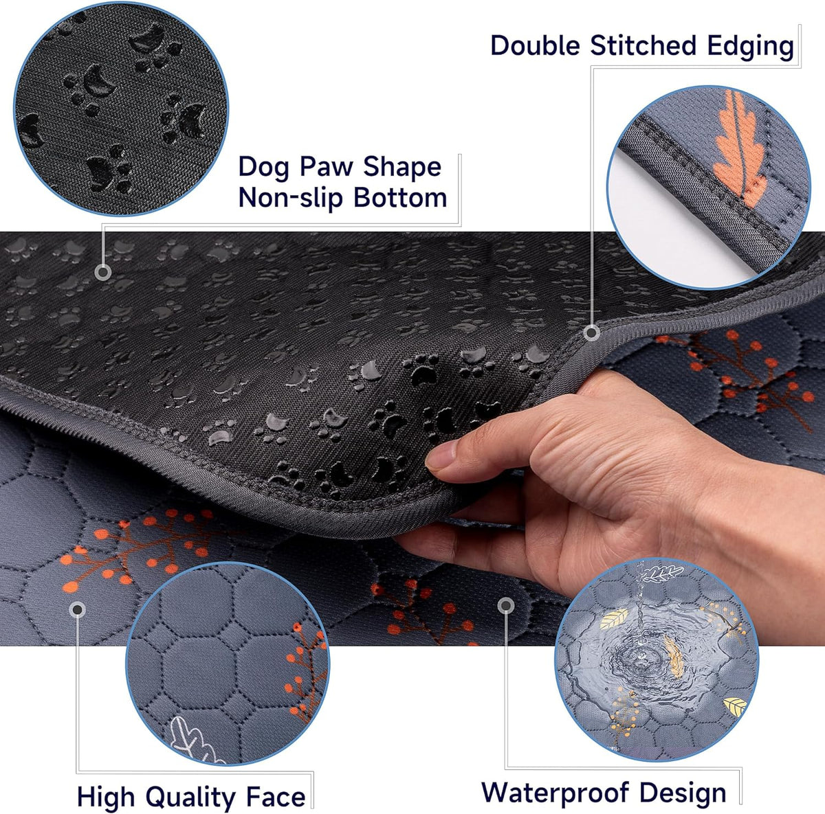 Washable Pee Pads for Dogs, Reusable Puppy Pads for Dog Playpen 2PC