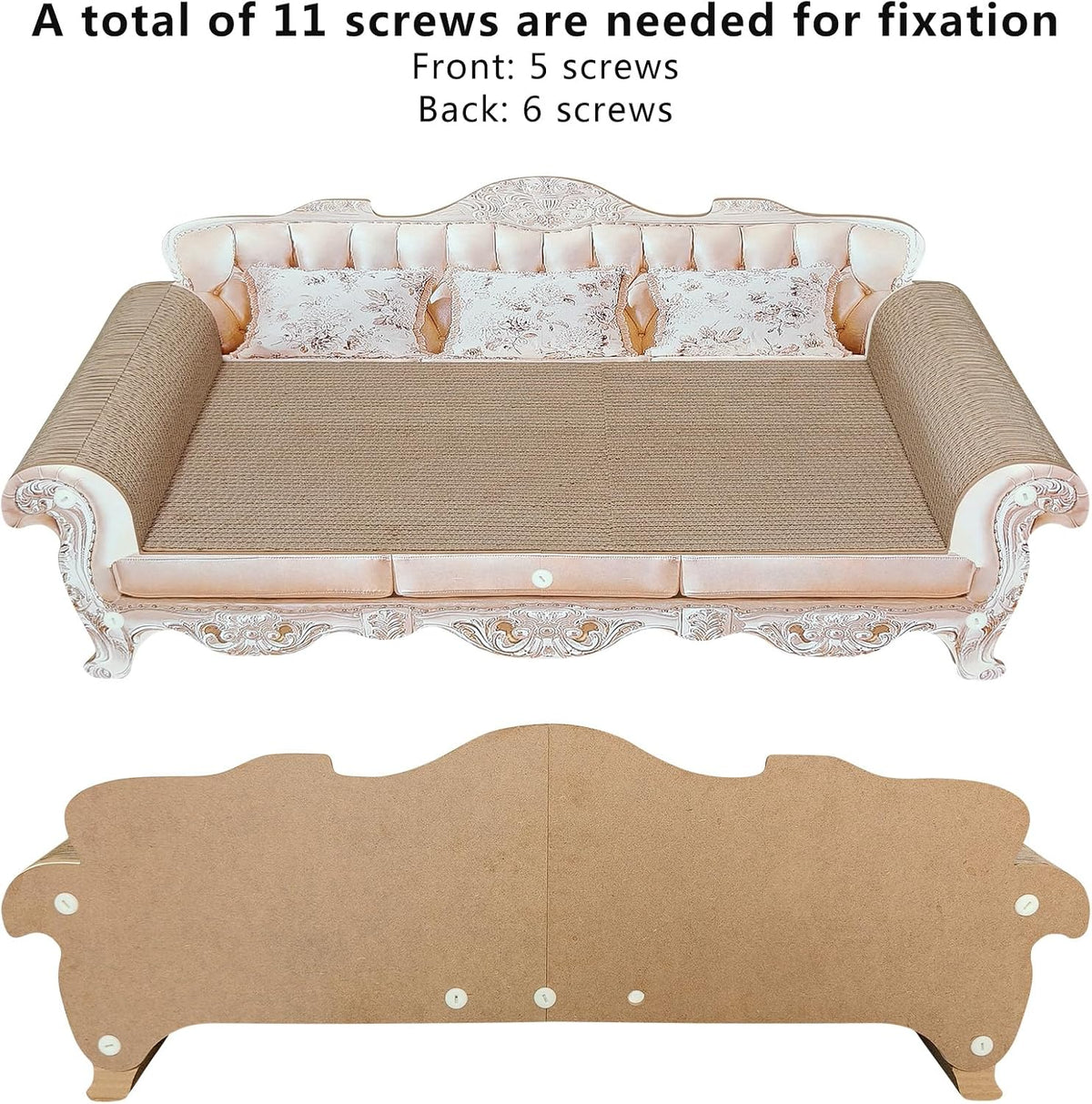 31.5" Extra Large Cat Scratcher Sofa, Durable Cardboard Lounge Bed