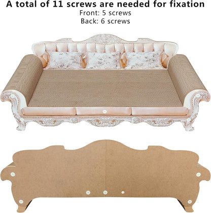 31.5" Extra Large Cat Scratcher Sofa, Durable Cardboard Lounge Bed